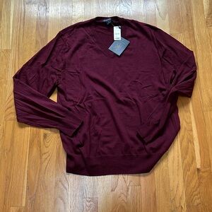 Men’s 100% wool v neck sweater